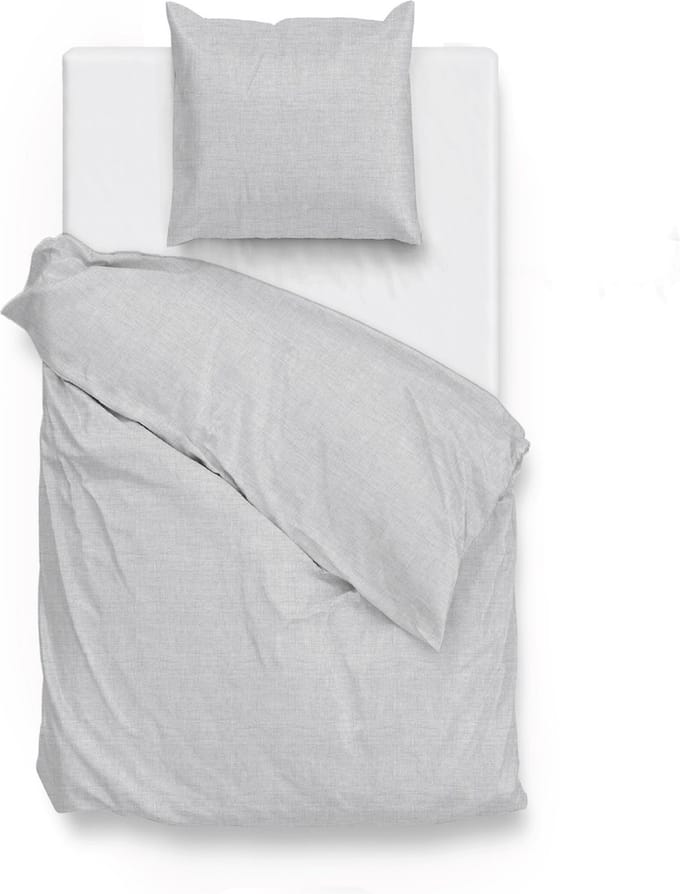 ZoHome Lino Dekbedovertrek - Eenpersoons - 140x200/220 cm - Dove Grey