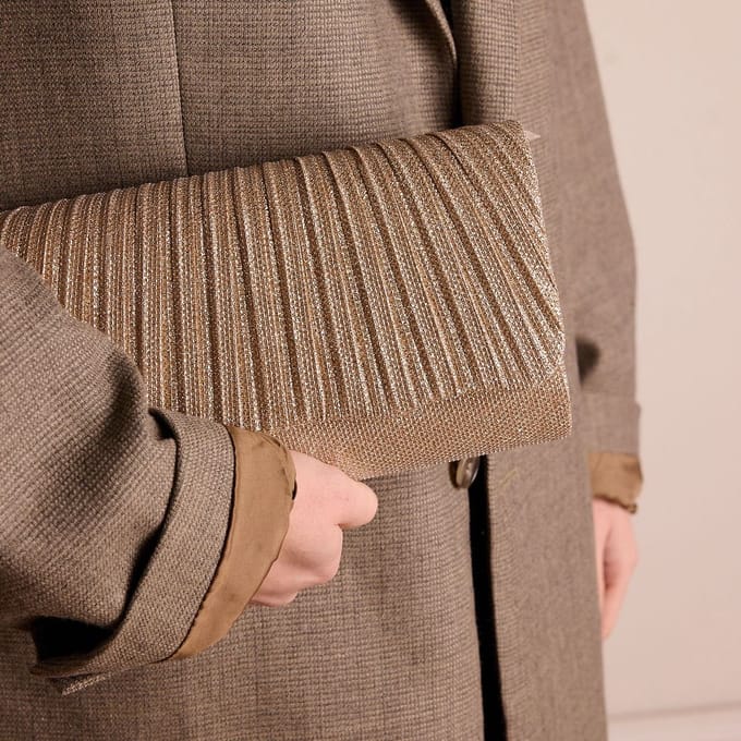 Manfield - Goudkleurige clutch met glitters