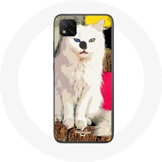 Coque Xiaomi Redmi 9C turc de Van Chat Blanc aux yeux bleu et jaune