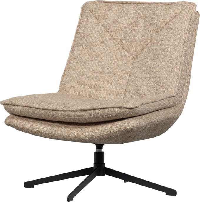 WOOOD Milaro Draaifauteuil - Polyester - Naturel Melange - 88x75x94