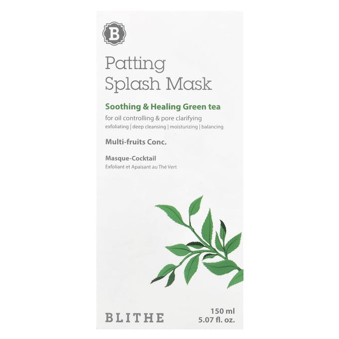 Blithe, Patting Splash Beauty Masker, Verzachtend & Genezend Groene Thee, 150ml (5,07 fl oz) gray