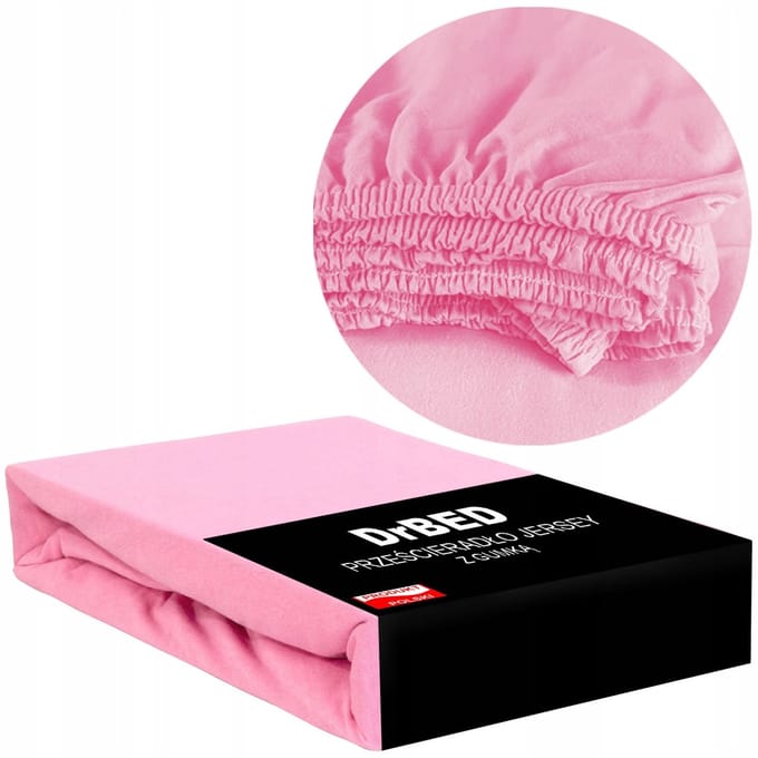 DrBED - Jersey Hoeslaken - 140x200 cm - Lichtroze - Elastisch