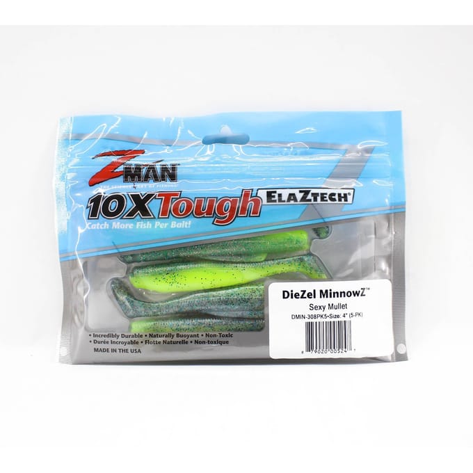Zman Zacht kunstaas Diezel MinnowZ 4 Inch 5/Pack Sexy Mullet (5247) white