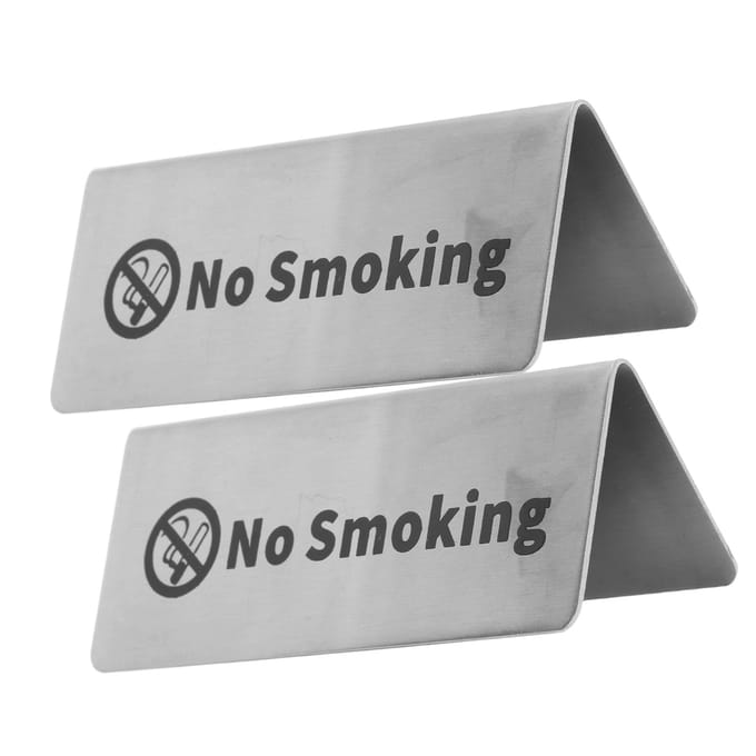 Tafelbord RVS Dubbelzijdig Veelzijdig Zilveren Tafelkaartbord voor Feest Bruiloft No smoking gray