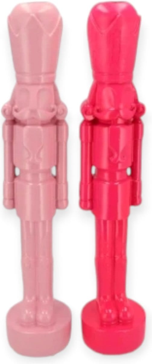 Daan Kromhout - Notenkraker - Nutcracker - Set/2 - Beeldjes - Kerst - Fuchsia en Roze - 7x25cm