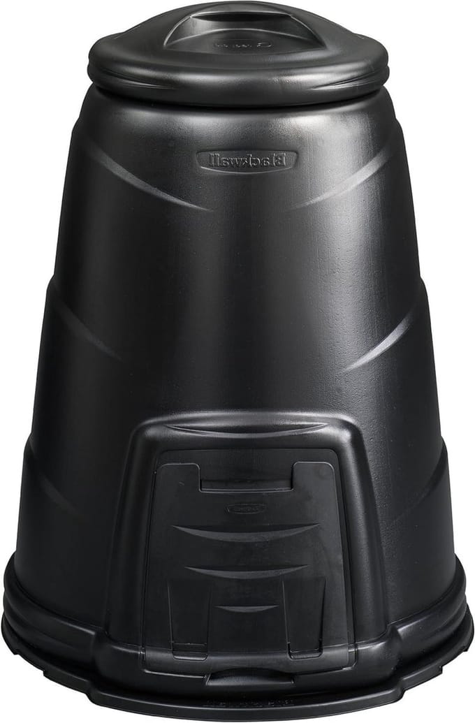Compostbak - Composteerbak Tuin - Compost Maken - Winddicht Deksel - 220 Liter - Zwart