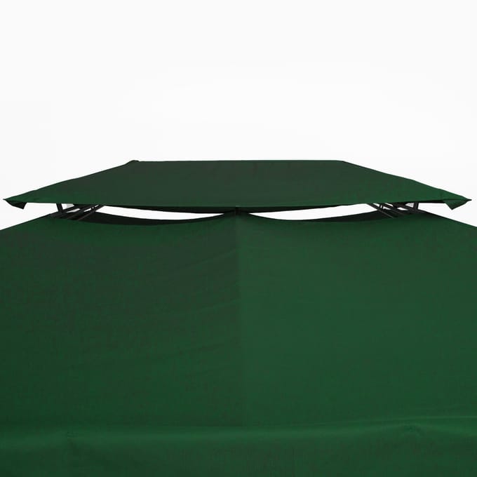 REDOM - Vervangingsdak Voor Tuinpaviljoen - Dubbel Dak - Ventilerend - Polyester - Groen - 3 X 4 M