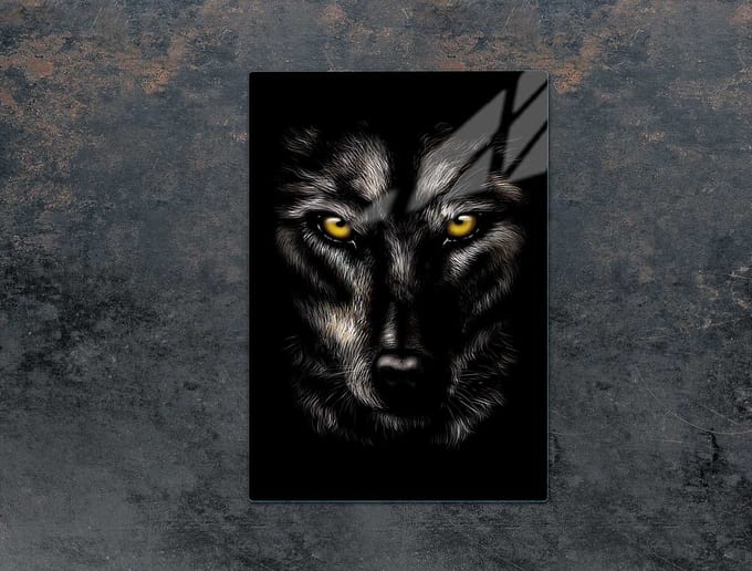 TMK ArtDeko - Snijplank van Glas - 35x52 cm - Wolfmotief