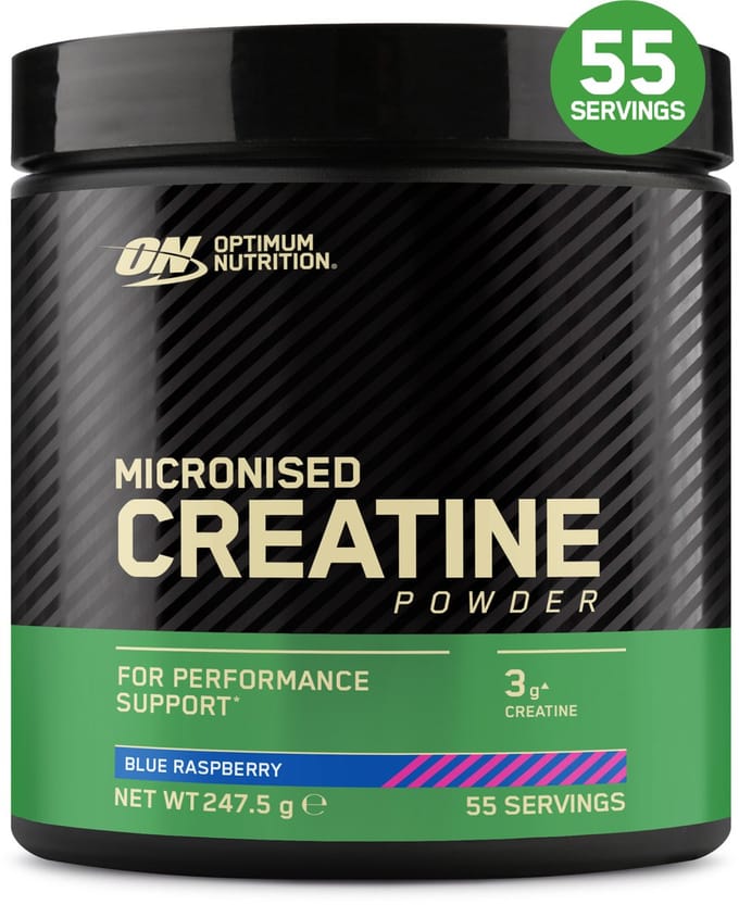 Optimum Nutrition Micronized Creatine Powder - Blue Raspberry Creatine Poeder - Creatine Monohydraat - 247 gram (55 doseringen)