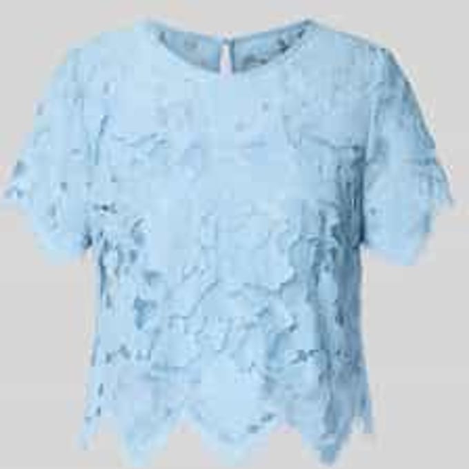 Blouseshirt van kant met ronde hals