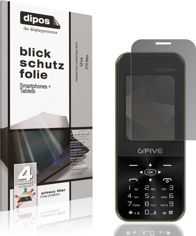 dipos – Matte Privacy Screenprotector geschikt voor GFive P70 Max | Anti-Spy Beschermfolie