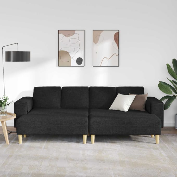 vidaXL - Woonkamerbank - 3 - st - Zwart - Polyester