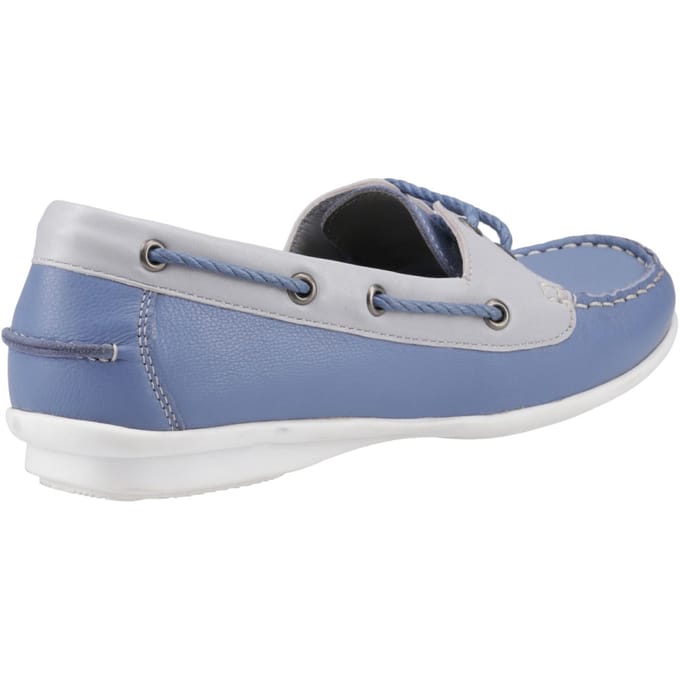 Hush Puppies Irene Leren Dames Blauwe Bootschappen