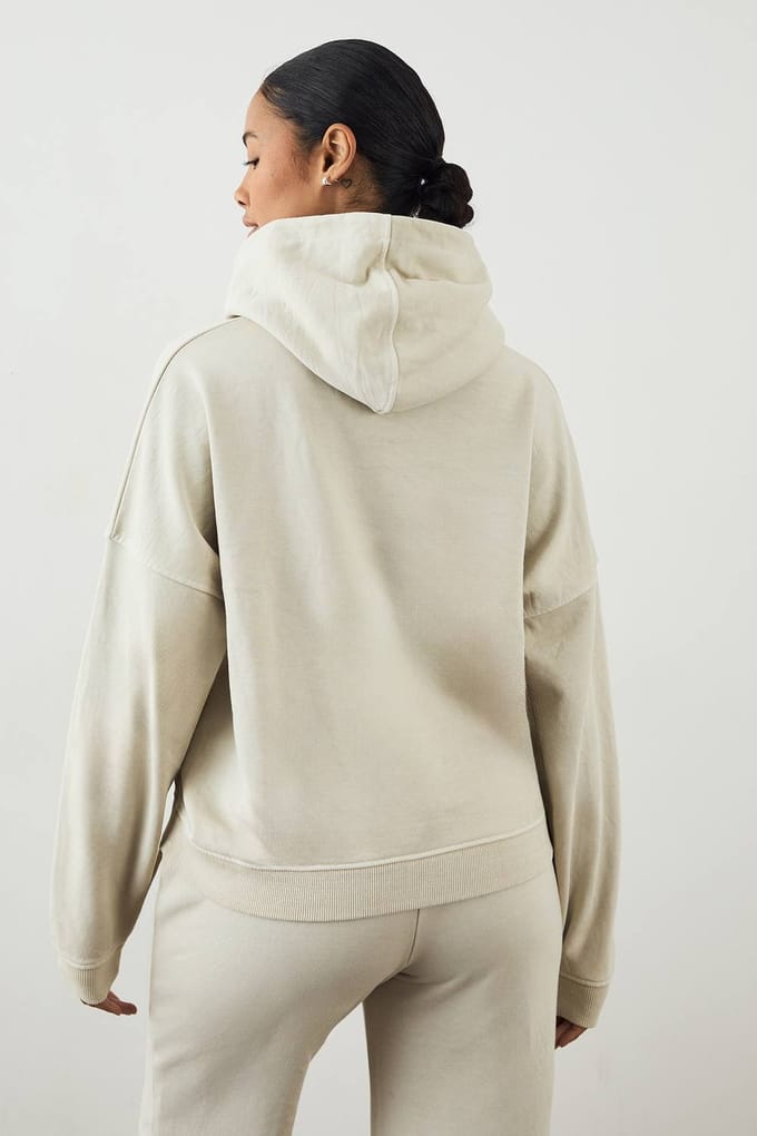 Dames DSGN Studio Premium Heavyweight Washed Oversized Hoodie | Ecru | Maat: Medium