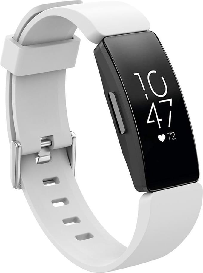 KELERINO. Siliconen bandje geschikt voor Fitbit Inspire (HR) - Wit - Small