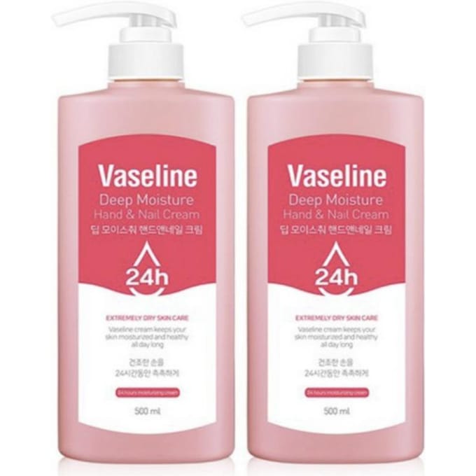 C2Y Vaseline Crème Mains et Ongles Hydratation Profonde 24H 500ml (2 pcs) pink