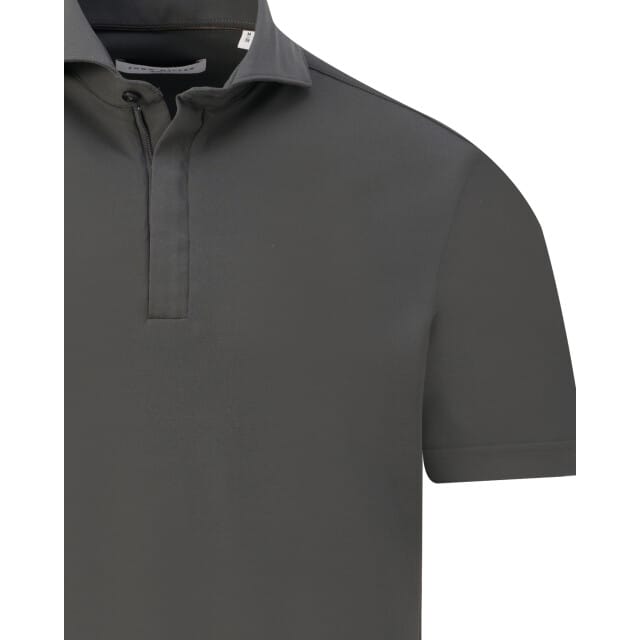 John Miller Polo Slim Plain Hyperstretch Short Sleeve Zip Collar Donker Groen / male