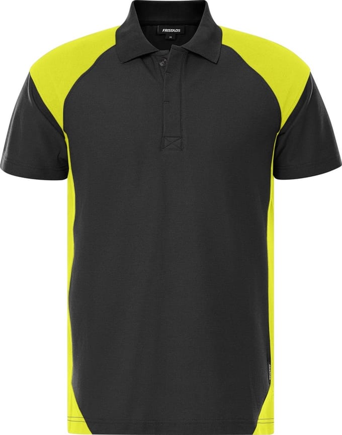 Fristads Heavy poloshirt 7047 GPM - Zwart/hi-vis geel - 3XL