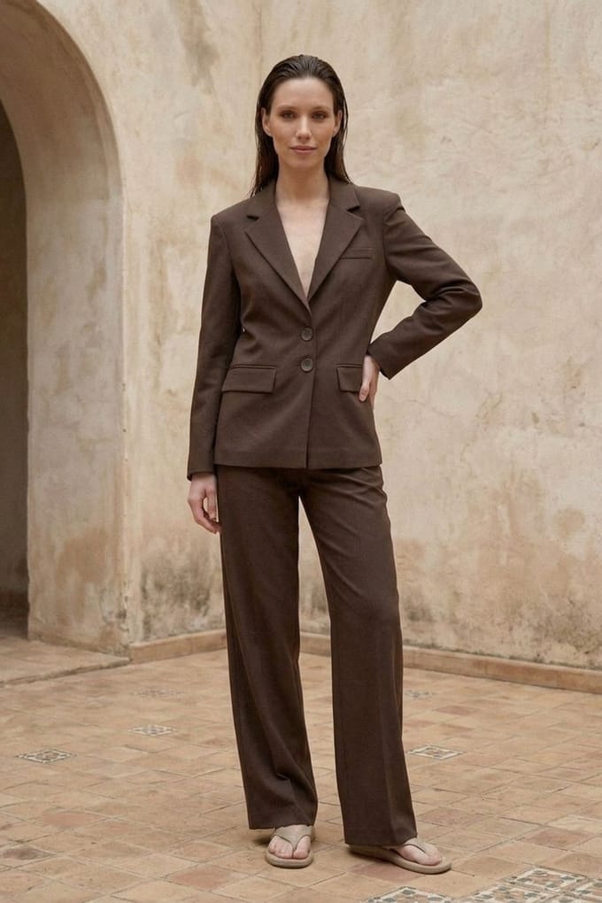 Dames blazerjack met regular fit