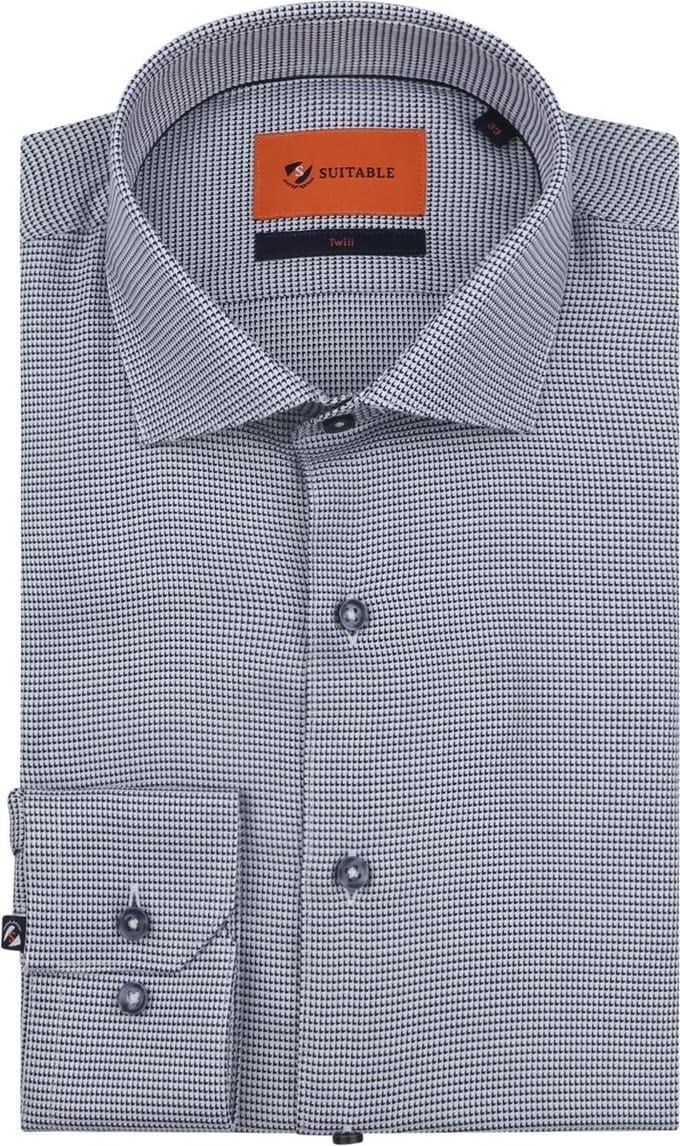 Suitable Overhemd Triangle Donkerblauw (navy) - Maat 39 - Heren - Casual Shirt