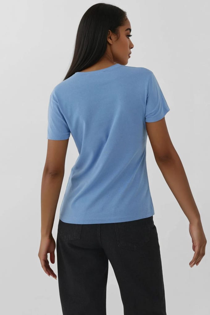 Reguliere Pasvorm Crew Neck Katoenen T-shirt