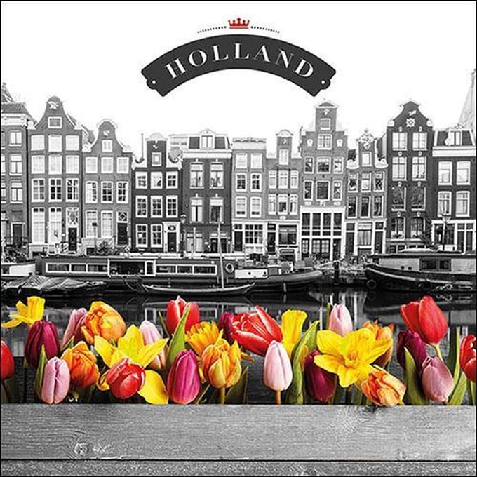 Ambiente Canal Flowers papieren servetten