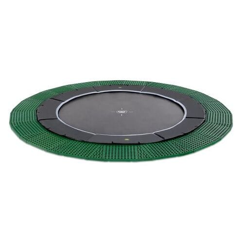 EXIT Dynamic Trampoline ø366cm - met Freezone Veiligheidstegels - Groundlevel - groundlevel Trampoline - Rond - Voor Kinderen - Zwart
