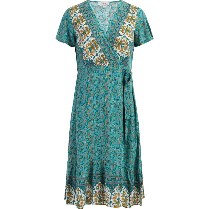 usha Zomerjurk Dames Turkoois Veelkleurig