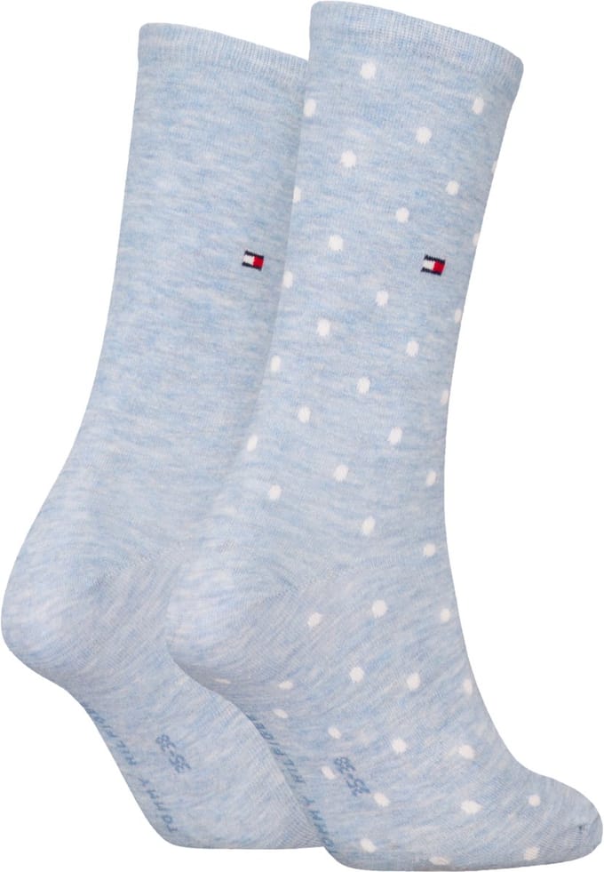 Tommy Hilfiger Sock Dot (2-pack) - dames sokken - blauw gestipt