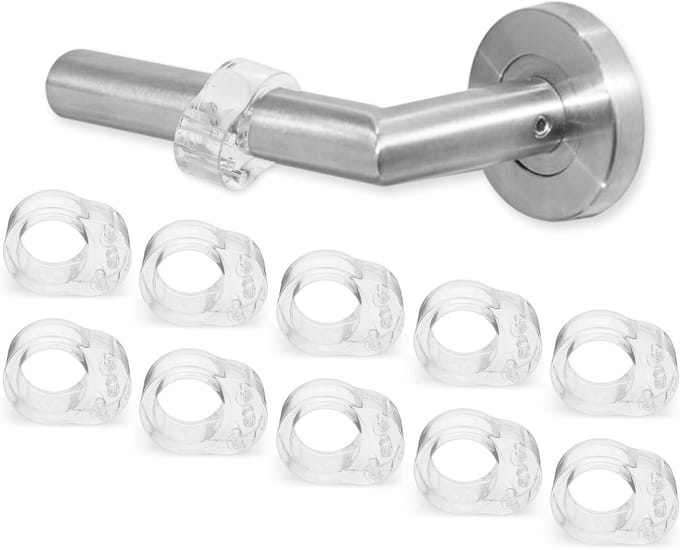 Deurstoppers Set van 10 - O-vormige Elastische Deurgreepbescherming - Transparante Buffer voor Deurklink