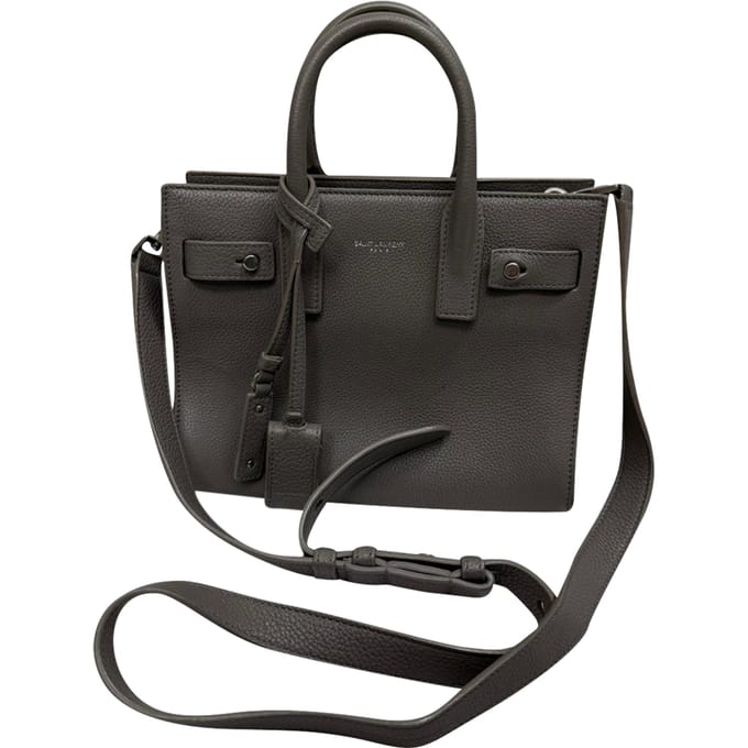 Saint Laurent Sac De Jour Nano-tas in grijs leer