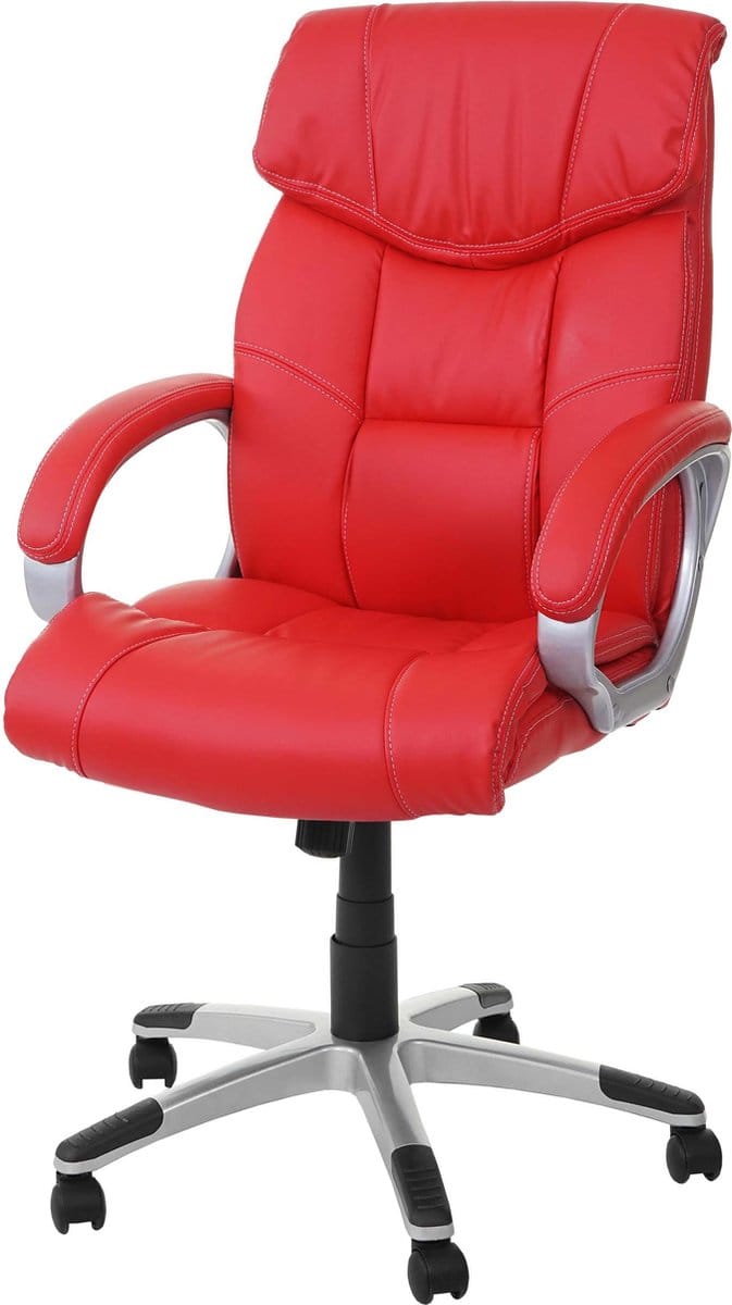 Bureaustoel MCW-A71, directiedraaistoel, kunstleer ~ rood