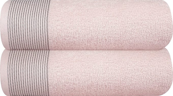 Goodivery ® Extra Grote Luxe Roze Badhanddoeken Set van Twee met Hoog Absorptievermogen en Sneldrogende Eigenschappen
