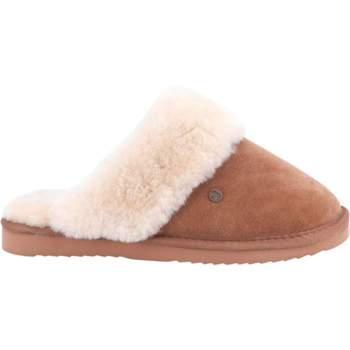 Warmbat Flurry Suede Dames Sloffen - Cognac
