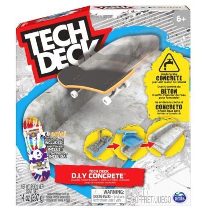 Tech Deck DIY Concrete - Herbruikbare Modelleerspeelset - Met Uniek Enjoi-vingerskateboard