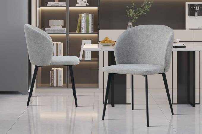 Eetkamerstoel Tilly - 51x55x80cm - Grijze Stof