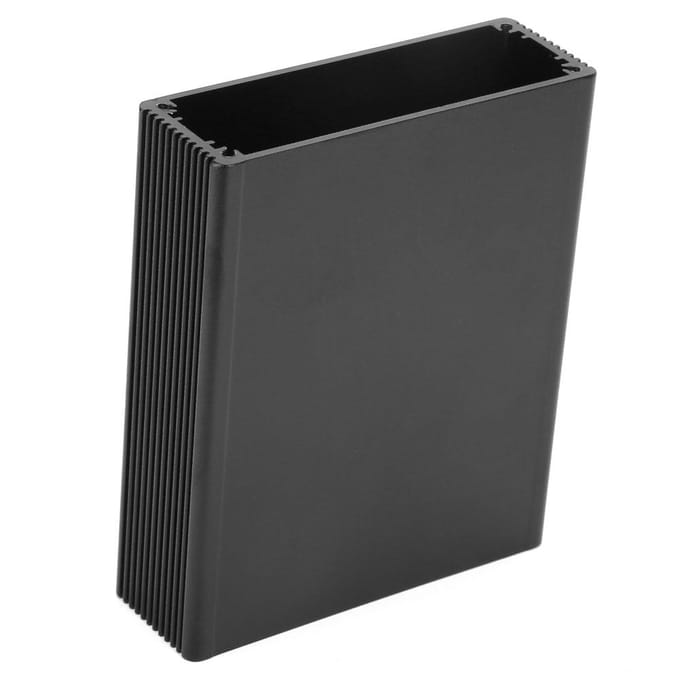 Zwarte aluminium printplaat instrumentkast behuizing elektronische projectbehuizing