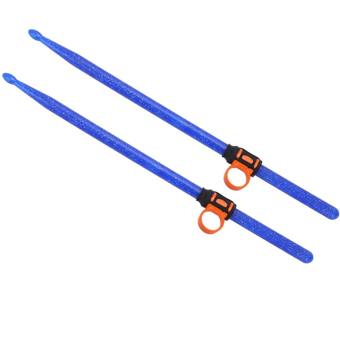 2 Stuks Drumstel Drumstokken Plastic Percussie Stok Siliconen Vingerhuls Instrument Benodigdheden blue