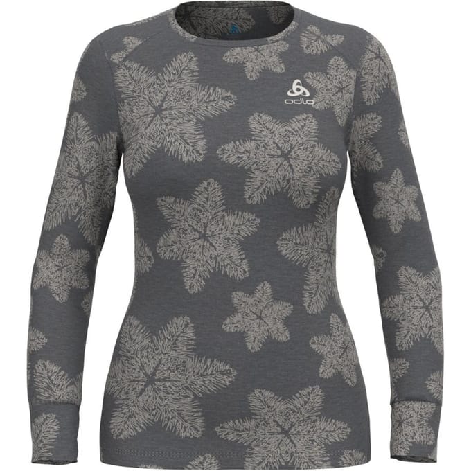 Odlo Womens God Jul Print L/S Crew Neck Shirt