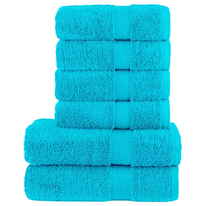 vidaXL - 6-delige - Handdoekenset - SOLUND - 600 - g/m² - turquoise