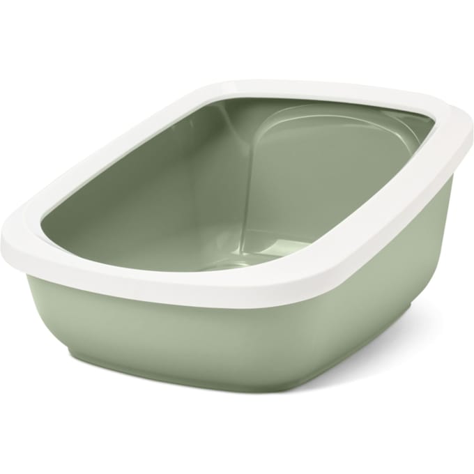 Savic Aseo Jumbo - Kattenbak met hoge rand - botanisch groen/ wit