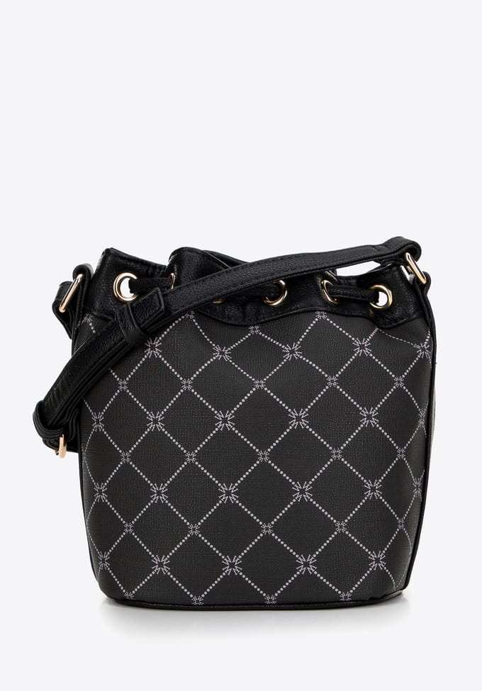Wittchen Dames Bucket Bag in Eco-leer met Monogram Zwart