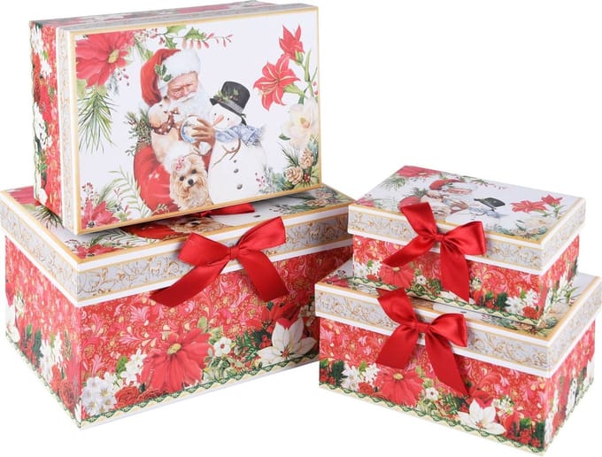 Dekoratief | Set 4 dozen 'Classic Santa', karton, 23x16x12cm | A225882