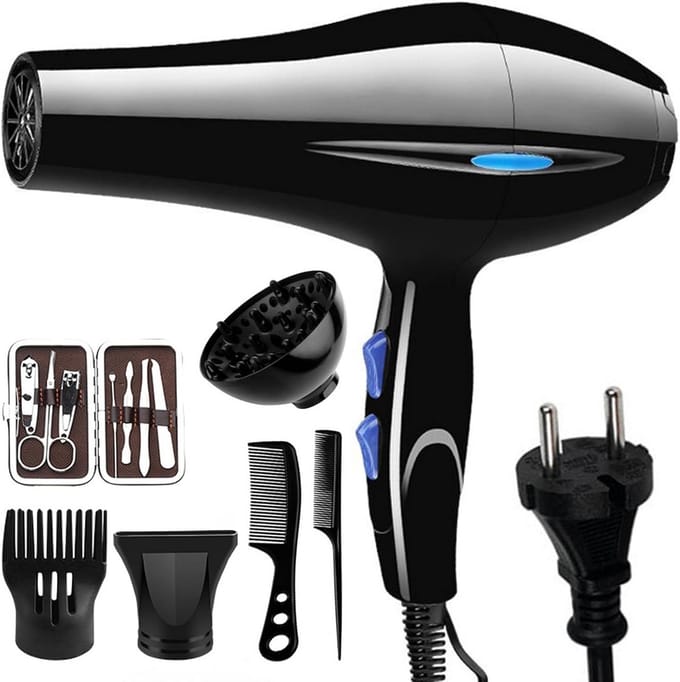 Professionele haardroger met diffuser en meerdere instellingen voor salons en thuisgebruik
