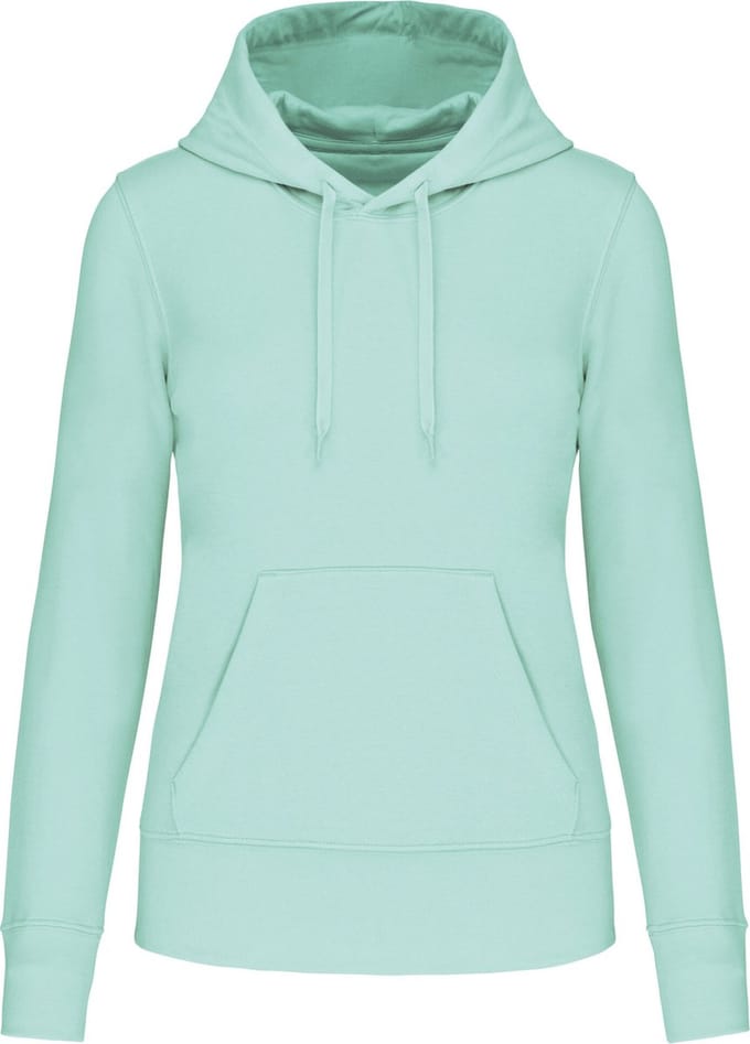 Kariban Ecologische damessweater met capuchon K4028 - Ice Mint - M