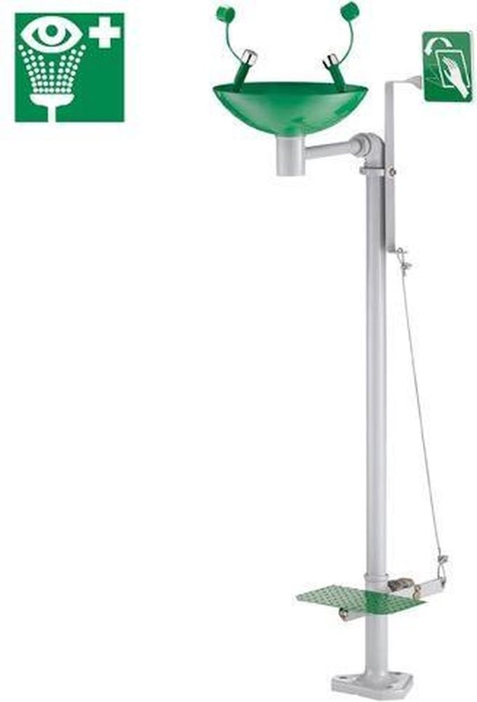 Oogdouche op wastafel op kolom