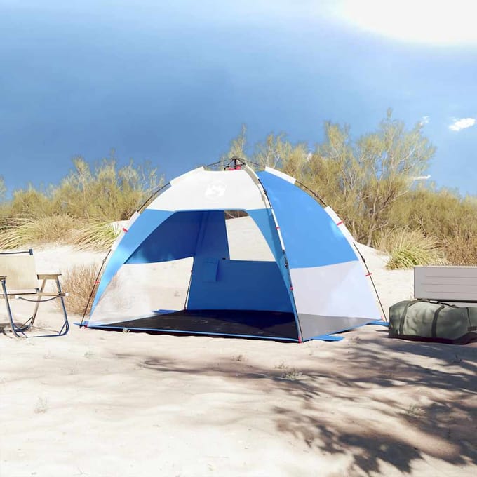 vidaXL - Strandtent - 2-persoons - waterdicht - snelontgrendeling - azuurblauw