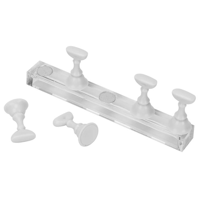 Nail Art Display Oefenstandaard Magnetische Nagel Vingernagel Tip Houder Manicure Set ToolWit wit