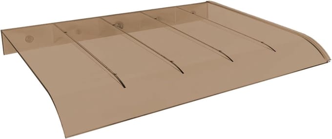 Regenkap Deur - Overkapping Buiten - Bescherming Entree - UV Bestendig - 35x120cm - Bruin