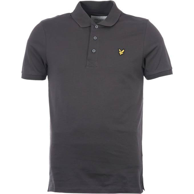 Lyle and Scott Polo Plain Antraciet - Maat M - Heren
